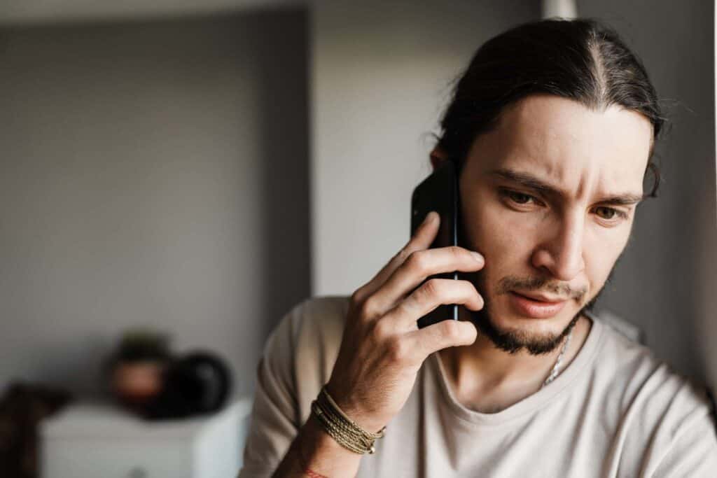 Man on phone, legal consultation, law firm, Canyon State Law, Arizona legal help.